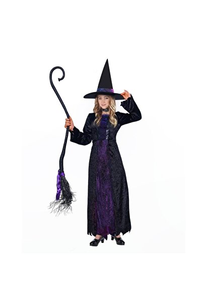 OEM Στολή Μάγισσας για Χάλογουιν, Μακρύ Μαύρο Φόρεμα με Καπέλο 10 Ετών (121-1...