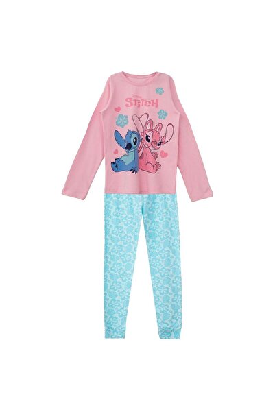 OEM Ciel Pink Cotton Pajama Set with Stitch Pattern for Children 5-6 Years