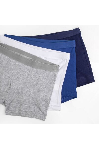 OEM Set Boxeri Albi Ciel Albastri Gri pentru Copii - 4 perechi 6-8 Ani