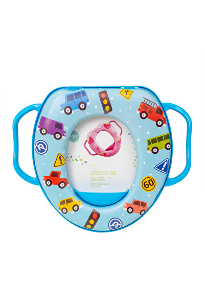 Prime Deals Honey Baby Blue Toilet Seat with Different Colored Vehicles for C...