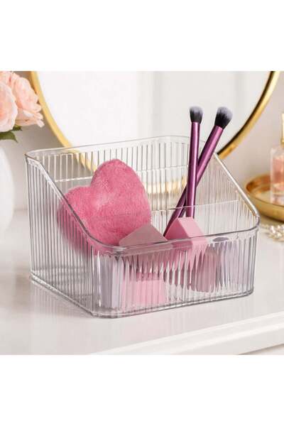 OEM Acrylic Cosmetic Organizer with 5 Compartments 18x15x11cm