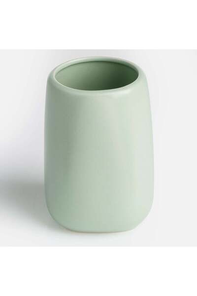 OEM Mint Green Ceramic Toothbrush Holder 7x7x10.5cm