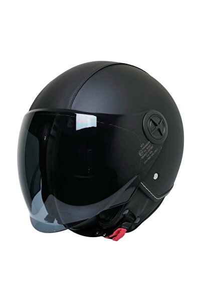 MTS 101 Yazlık Motosiklet Kaskı Siyah Deri