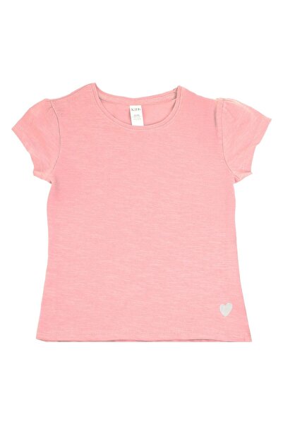 OEM Pink Cotton T-Shirt with Patterned for Children 7-8 Years Old
