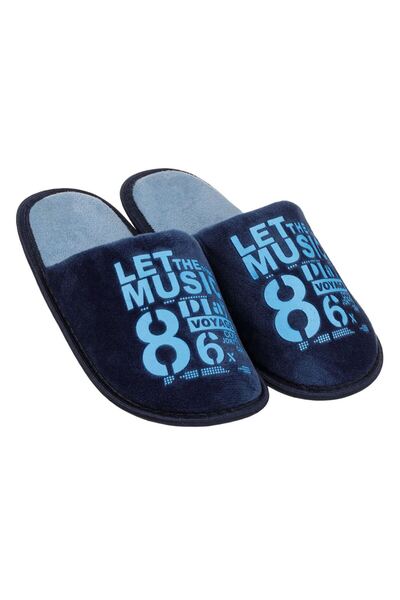 OEM Boys' Slipper Blue Let the Music Play 39-40