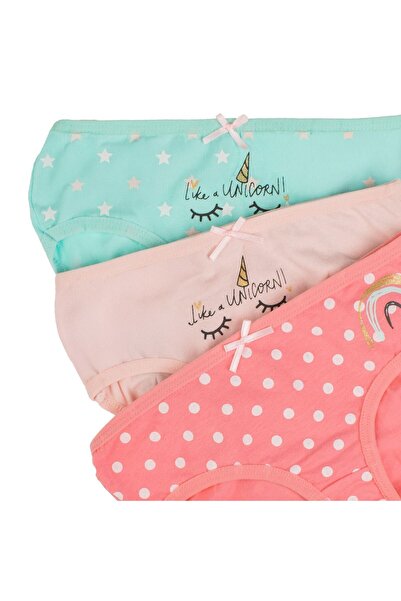 OEM Colorful Unicorn Printed Panties Set for Children - 3 Pairs 2-4 Years