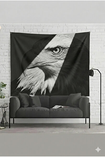 by EKTIREN Beşiktaş Eagle Themed Decorative Wall Covering - Black and White F...