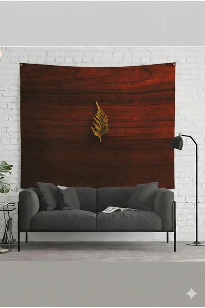by EKTIREN Wooden Textured Leaf Patterned Decorative Wall Covering