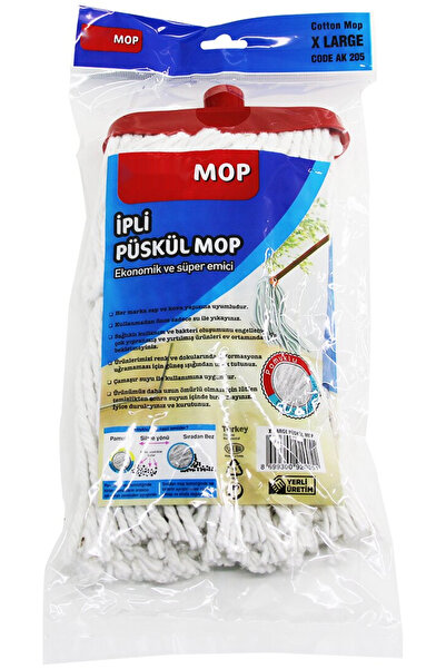 Go İthalat Yer Silme Mopu Pamuklu Mop X Large İpli Püsküllü Ev Ofis Temizlik ...