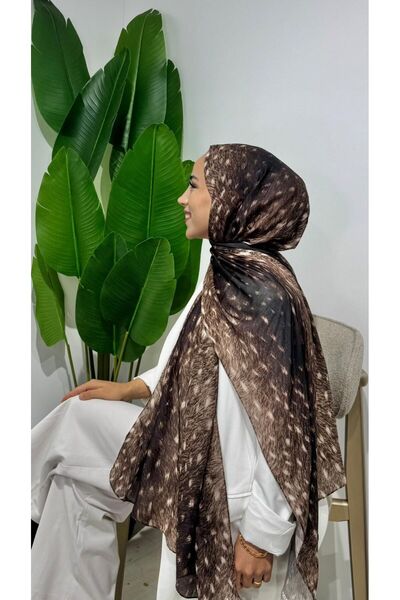 DoraCollection.co Ceylan Desen Pamuk Soft Şal Cappuccino