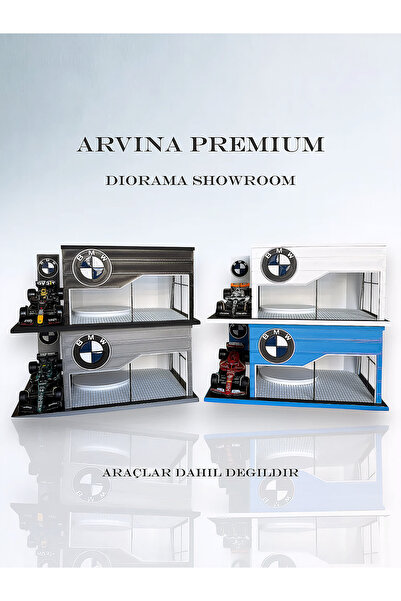 Arvina Atelier BMW Büyük Showroom | Premium 3D Koleksiyon Garajı | Parlak Log...