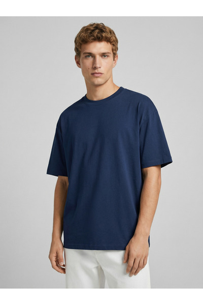 goreels Men's Basic Owersize Summer Fine Textured P Cotton U Comfortable Anti...