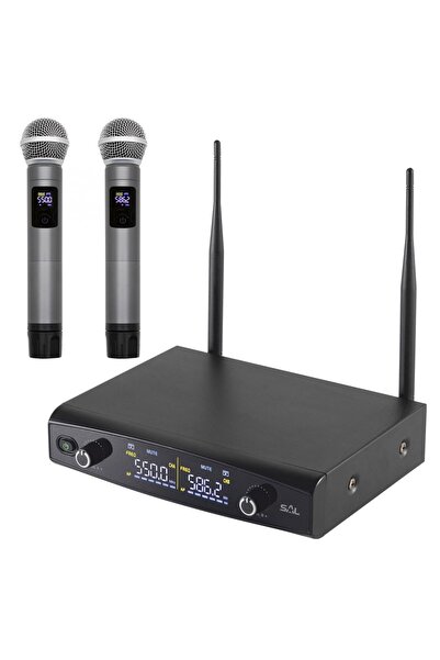 Somogyi SAL MVN-600 Dual Wireless UHF Handheld Microphone Set – 80m Range, XL...