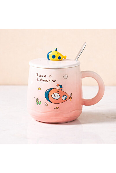 hediyeconcepti 500 ml Ceramic Mug with Submarine Design Lid – Cute Submarine ...
