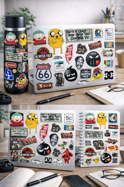 Limitless Design Pop Kültür & Karikatür Temalı Karışık Sticker Seti 22x30 cm ...