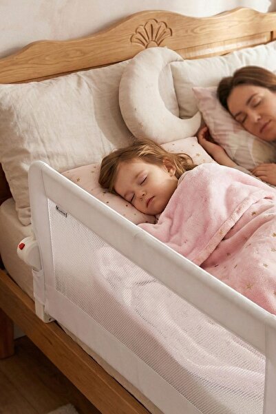 Wellgro Littles 83*48 cm White Bed Barrier, Child Bed Guardrail