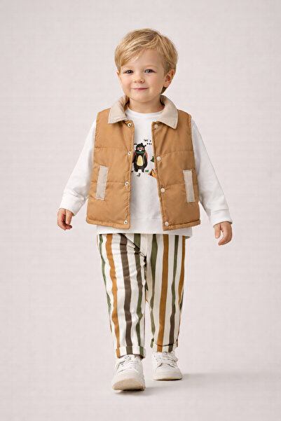 Harika KIDS Dečak Prsluk - Dukserica - Prugasto pantalona 3-dijelni set (2-5 ...