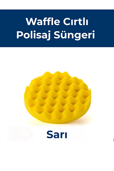 BEFAR Waffle Cırtlı Polisaj Süngeri 150x25 mm – SARI | Çizik Giderme Pasta Po...