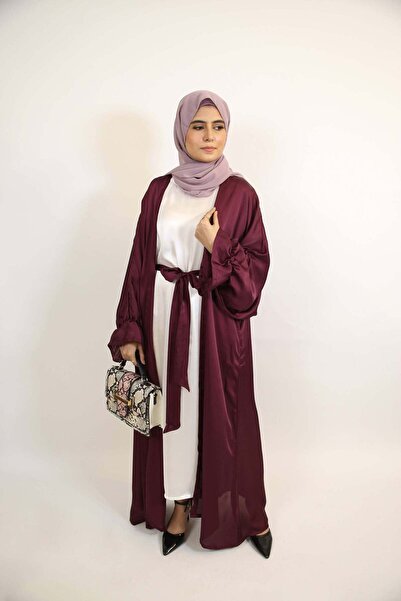 Libas lab Anbari- Luxurious satin Throw over abaya set with matching belt and...