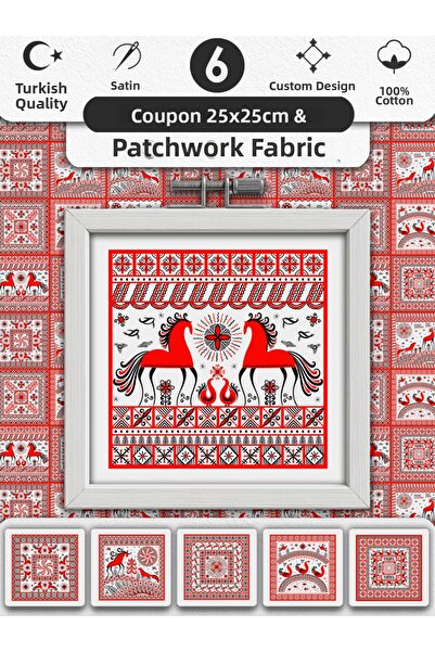 FabricMarket Set de țesături patchwork – Cuponuri de țesături cu modele din b...