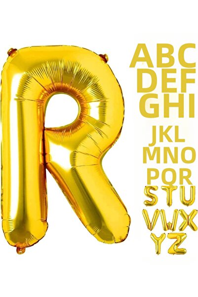 tedaks 1 Piece 16 Inch 36 cm R Letter Gold Foil Balloon