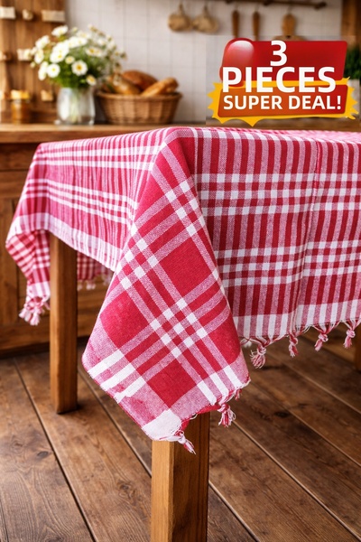 serelya Multi-Purpose Tablecloth, Picnic Mat & Tablecloth Tie-Detail Gingham ...