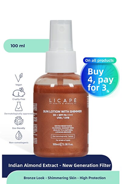 Licape واقي شمسي عالي الحماية مقاوم للماء +50 عامل 100 مل