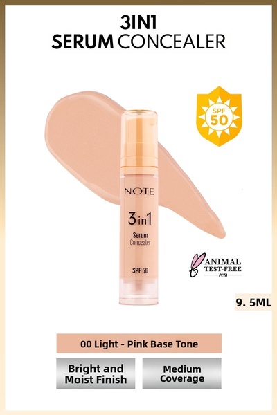 NOTE 3 in 1 Serum Concealer Spf 50 Moisturizing and Brightening under Eye Con...