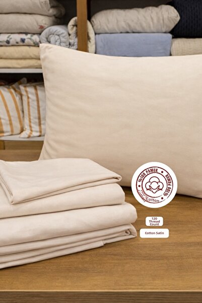 sutra 120 Thread Count 100% Cotton Satin Solid Color Double Duvet Cover Set