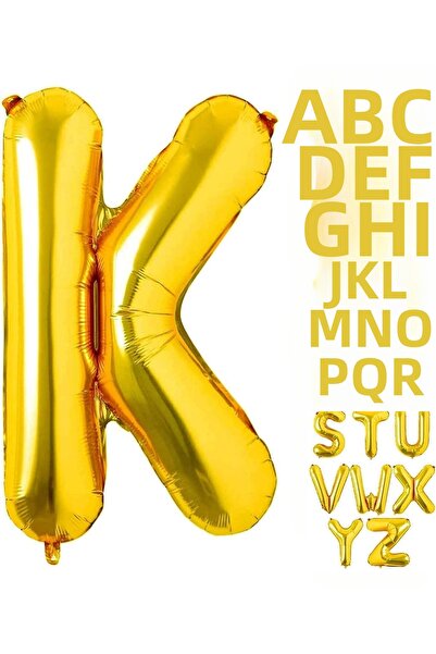 tedaks 1 piece 16 inch 36 cm gold foil balloon with letter k