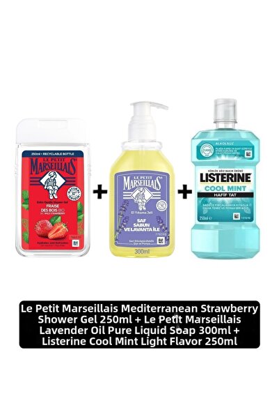 Le Petit Marseillais جل استحمام بالفراولة + صابون سائل نقي باللافندر + ليستري...