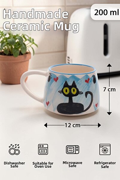 Pawicci Cat Patterned Handmade Ceramic Mug-Pet Series