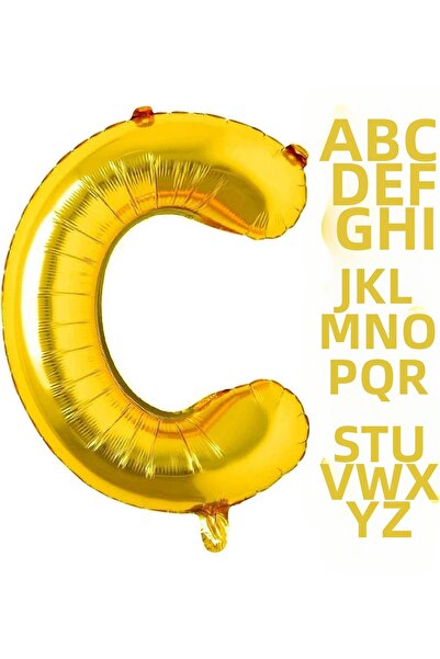 tedaks 1 Piece 16 Inch 36 cm C Letter Gold Foil Balloon