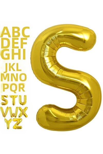 tedaks 1 Piece 16 Inch 36 cm S Letter Gold Foil Balloon