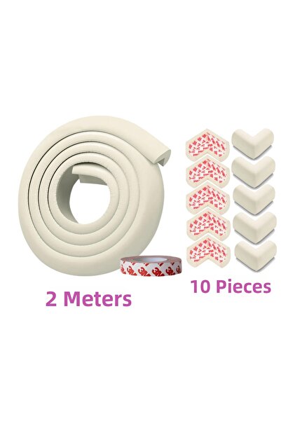 S-Line طقم حماية حواف الطاولة بطول 2 متر و10 قطع حماية للزوايا لسلامة الأطفال...