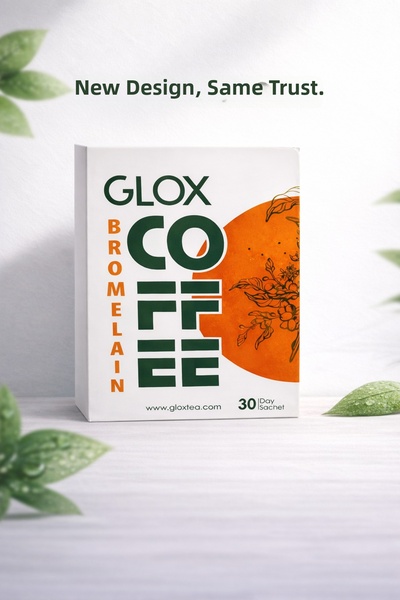 glox bromelain mixed powder tea بروميلين وكولاجين وقهوة شيكوري (30 يومًا، 120...