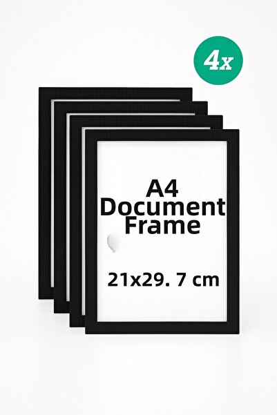 Sadrazam 4 τεμάχια Πραγματικό Γυάλινο Μαύρο Πλαίσιο Εγγράφων A4 – 21x29,7 εκ....