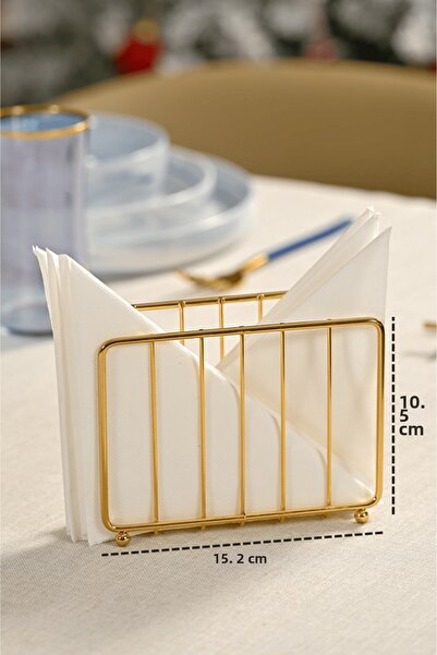 Edora Home Suport pentru șervețele din metal inoxidabil cu zăbrele aurie - Ca...