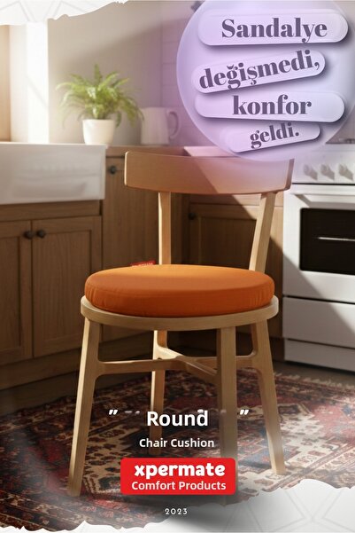 XPERMATE كرسي دائري مين جلد |   مطبخ، شرفة، حديقة مين جلد |   وسادة إسفنجية ق...