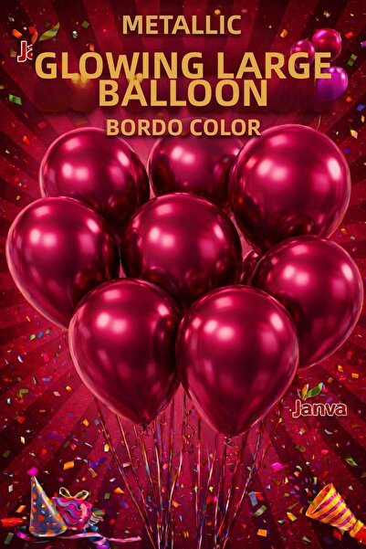 Janva 100Pcs Metallic Shiny Big Size Balloon Party Birthday Opening Decoratio...