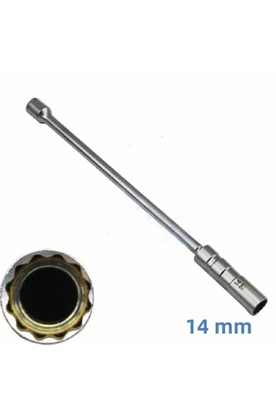 HAKTOR Arm Articulated 3/8 14mm Star Magnet Spark Plug Socket 210mm