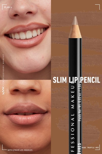 NYX Professional Makeup قلم تحديد الشفاه ذو اللون العاري - قلم تحديد الشفاه النحيف ذو الكمأة العارية