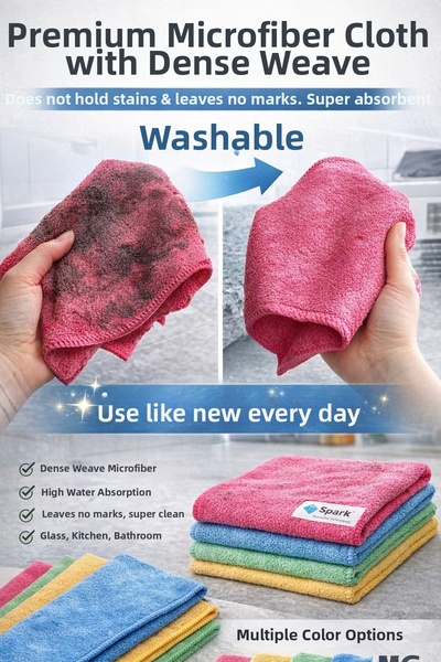 VENON 💛 1 bucă cârpă de curățare din microfibră cu textura catifea, nu lasă ...