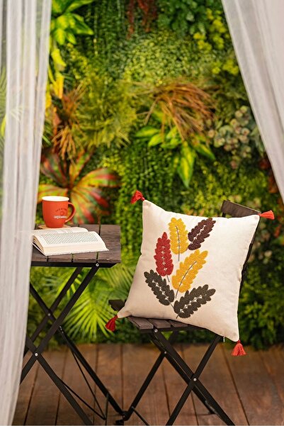 NİVEMESHOME cu umplutură din fibre HUSĂ DE SCAUN BRODATĂ CU FRUNZE DE STEJAR ...