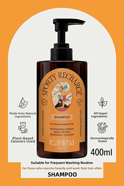 Reanima Sporty Recharge Strengthening Hair Care Shampoo for Frequent Washing ...