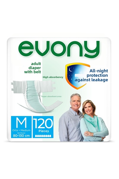 Evony حفاضات للكبار متوسطة الحجم 120 قطعة
