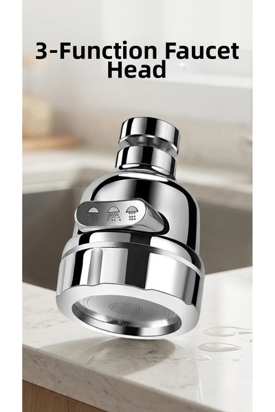 lowell home 3-Function Rotating Chrome Faucet Tip Water Saving Device