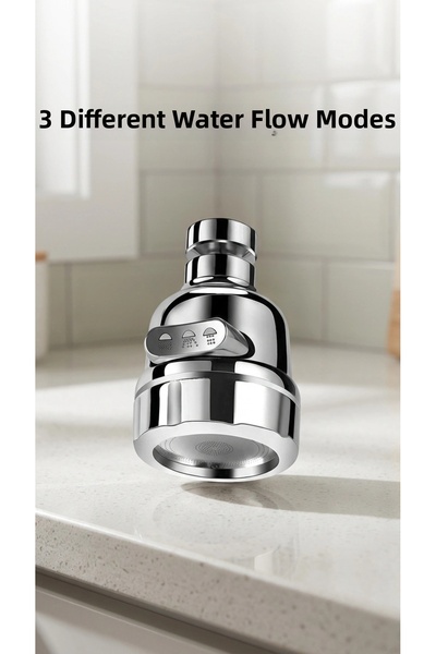 lowell home Chrome Water-Saving Faucet Head with Rotating Function for Kitche...