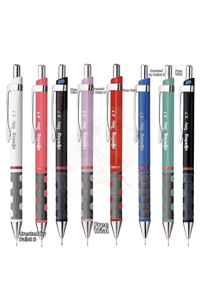 Rotring طقم أقلام تيكي فيرساتيل 0.7 ملم مكون من 8 أقلام (بني أسود أزرق ليلكي ...