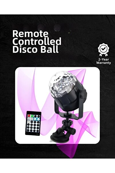 Epilons كرة ديسكو LED ملونة دوارة مع تصميم مدمج - للاستخدام المنزلي والمهني